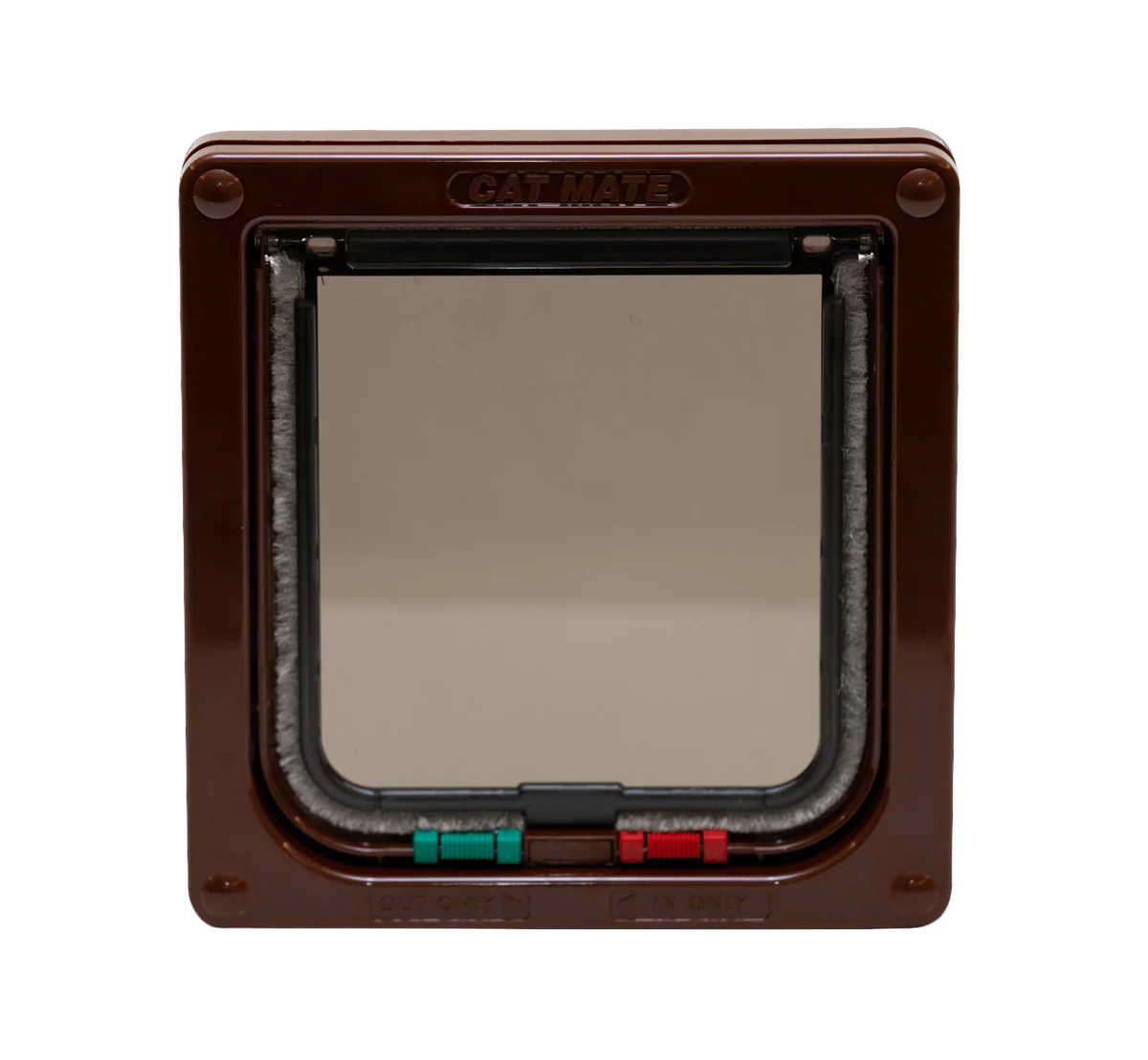 Closer Pets Thin panel door fitting cat flap Brown CP309B