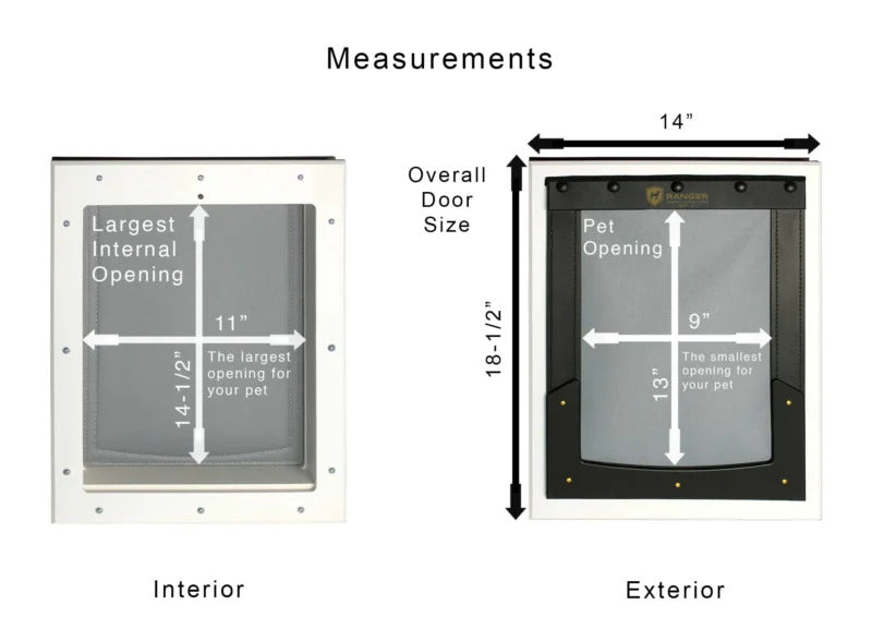 RANGER Pet Door for Doors White Frame White Flap Medium DM-M-WHTWHT
