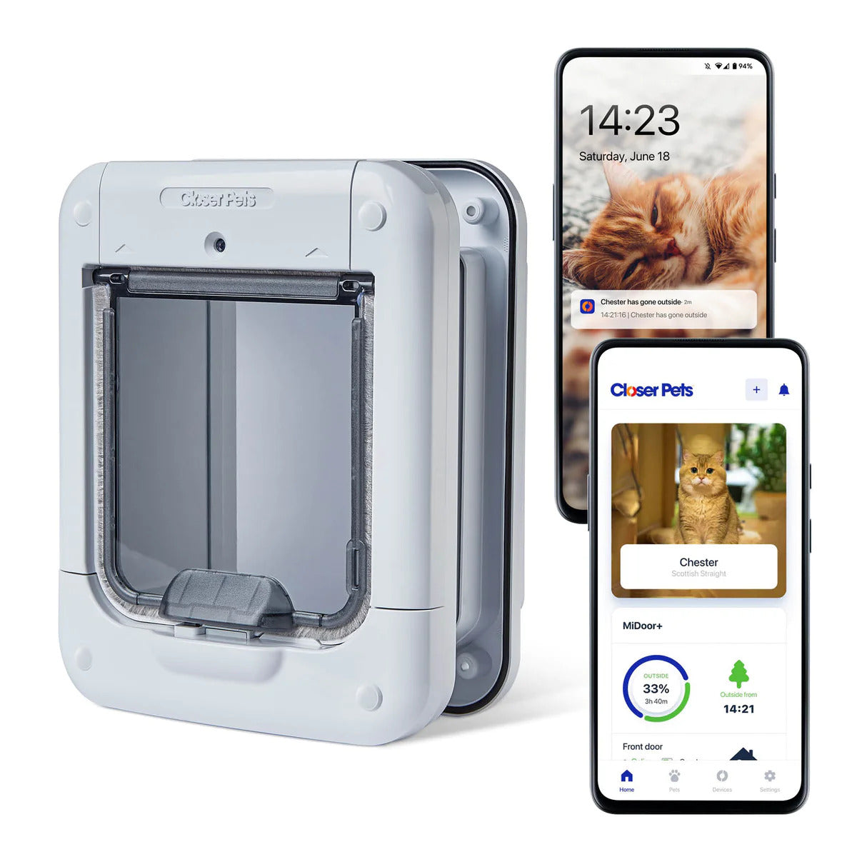 Closer Pets MiDoor+ Smart Microchip Cat Flap With MiHub CP556W