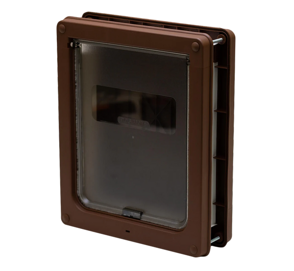 Closer Pets Medium Door Fitting Dog Door Brown CP215B