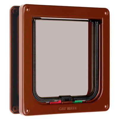 Closer Pets 4-Way Locking, Door Fitting cat flap Brown CP235B