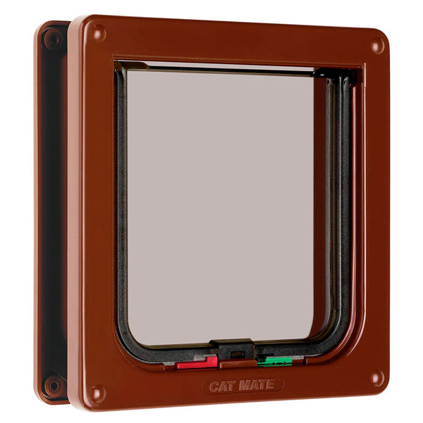 Closer Pets 4-Way Locking, Door Fitting cat flap Brown CP235B