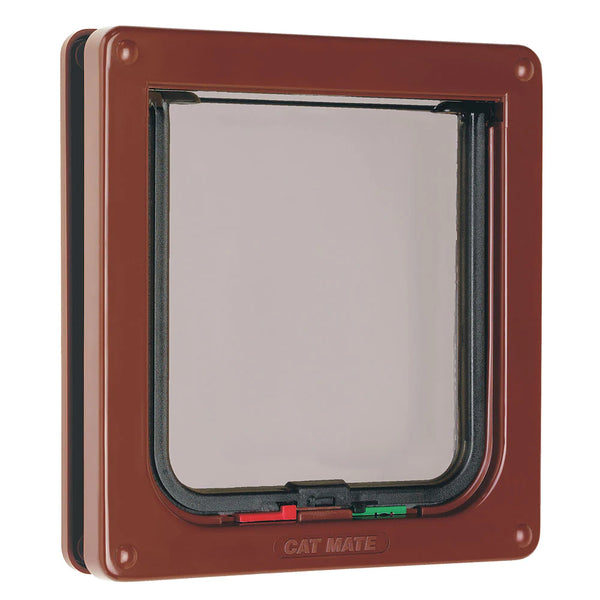 Closer Pets Thin panel door fitting cat flap Brown CP309B