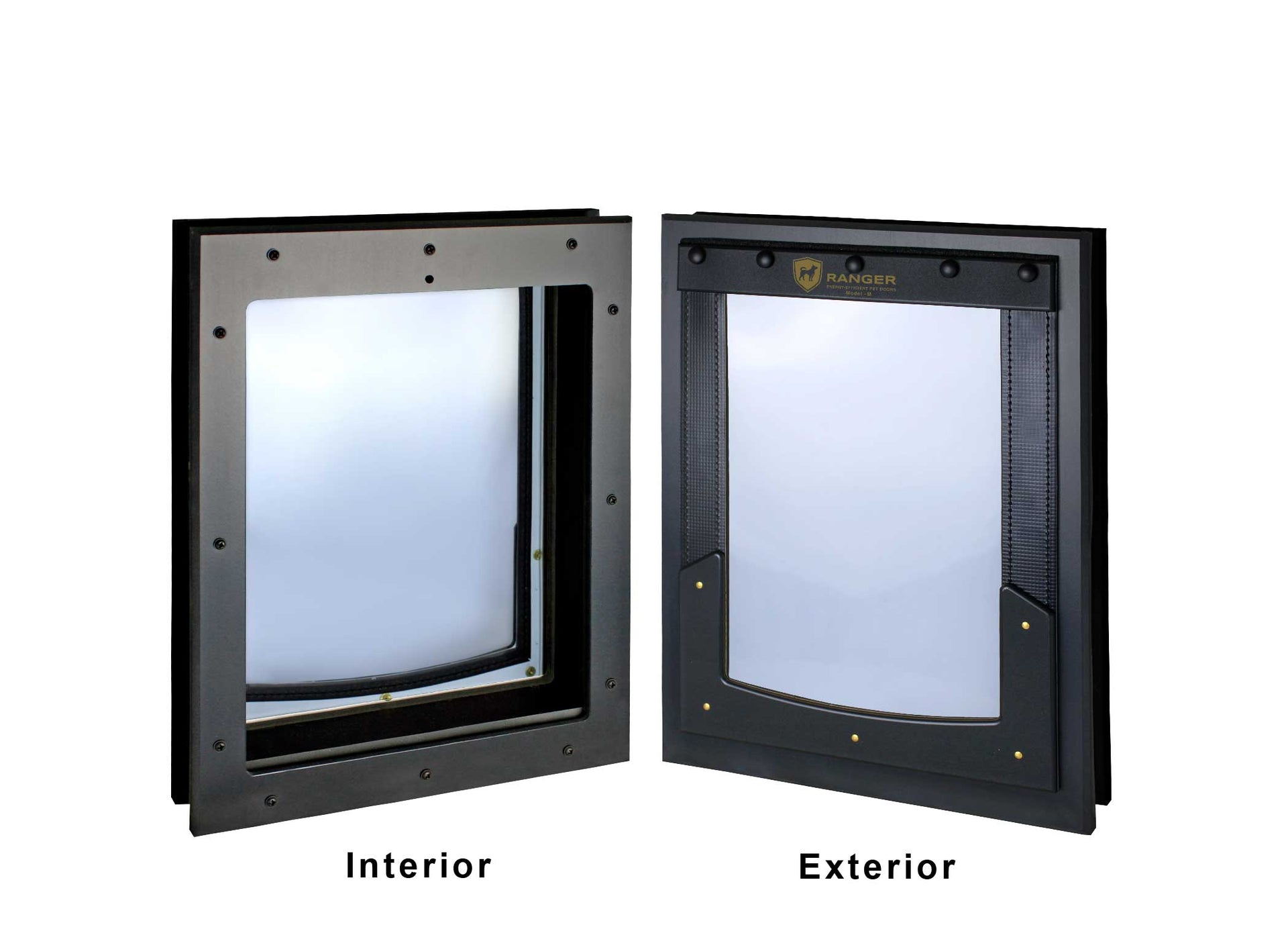 RANGER Pet Door for Doors Black Frame Clear Flap Medium DM-M-BLKCLR