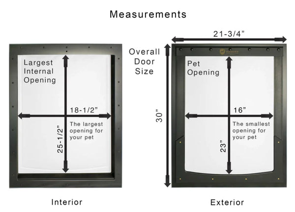 RANGER Pet Door for Doors Black Frame Grey Flap Extra Large DM-XL-BLKGRY