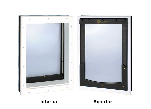RANGER Pet Door for Doors Black Frame Clear Flap Large DM-L-BLKCLR
