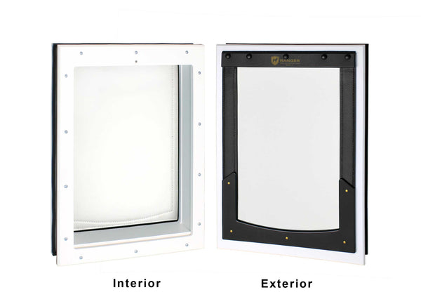 RANGER Pet Door for Doors White Frame White Flap Large DM-L-WHTWHT