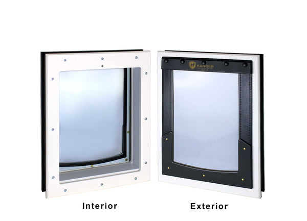 RANGER Pet Door for Doors White Frame Clear Flap Medium DM-M-WHTCLR