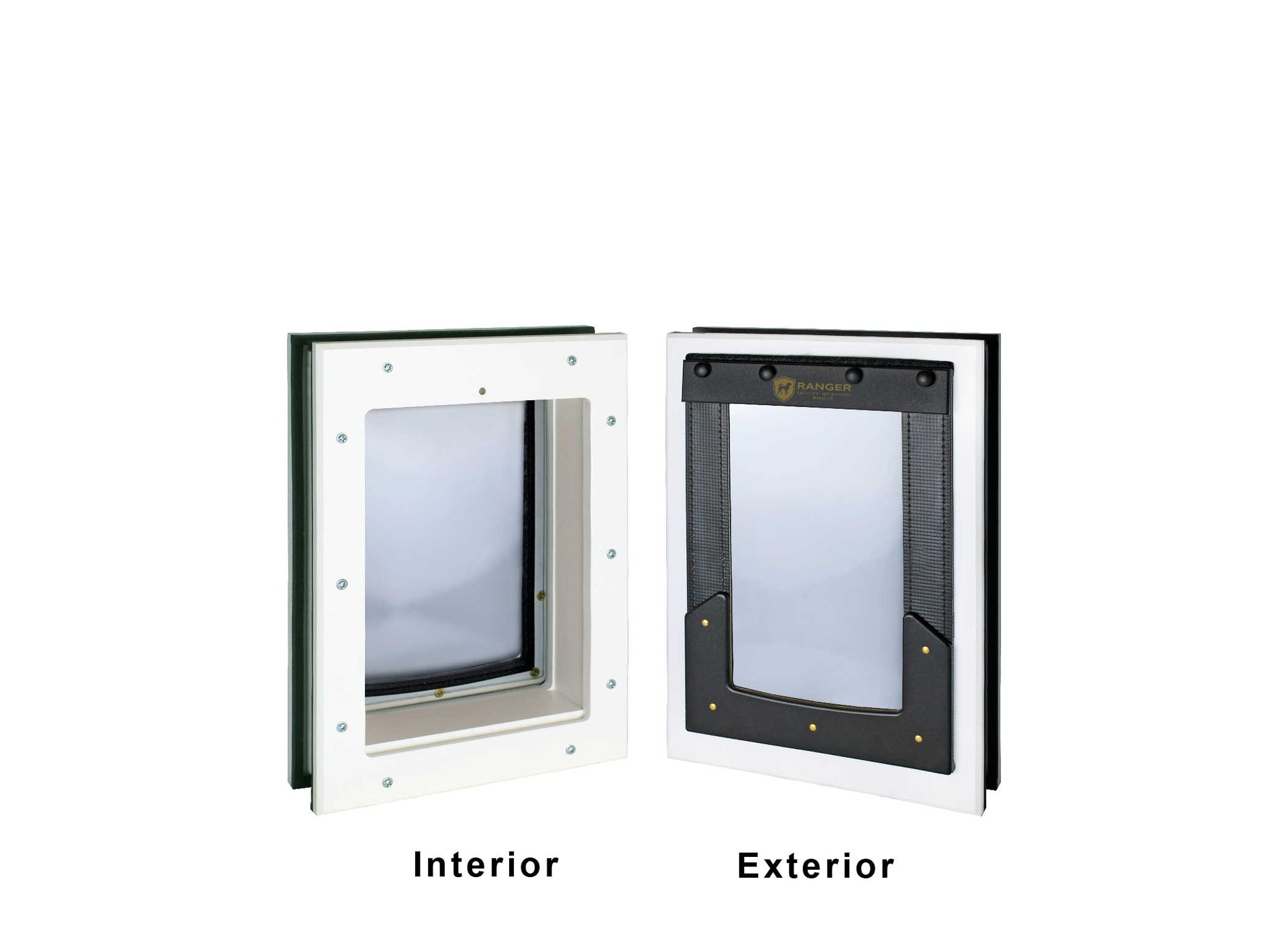 RANGER Pet Door for Doors Black Frame Clear Flap Large DM-L-BLKCLR