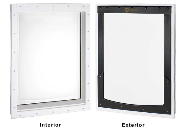 RANGER Pet Door for Doors White Frame White Flap Extra Large DM-XL-WHTWHT
