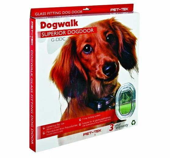 Pet-Tek Clear Glass Fitting Medium Dog Door G-DDC