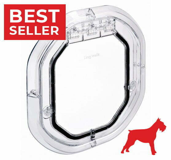 Pet-Tek Clear Glass Fitting Medium Dog Door G-DDC