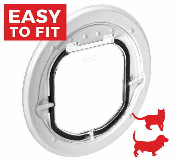 Pet-Tek White Maxi Dual Glaze Glass Fitting Cat Flap G-SDDW