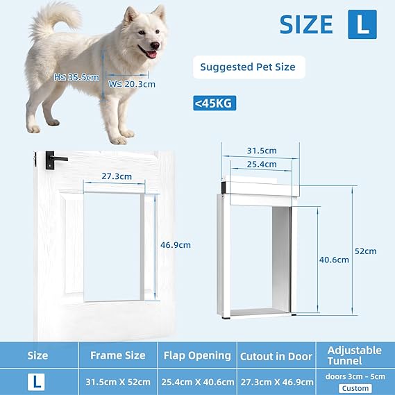 Tidy Tech Door Bell Activated Pet Door Large Size TTL