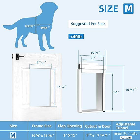 Tidy Tech Door Bell Activated Pet Door Medium Size TTM