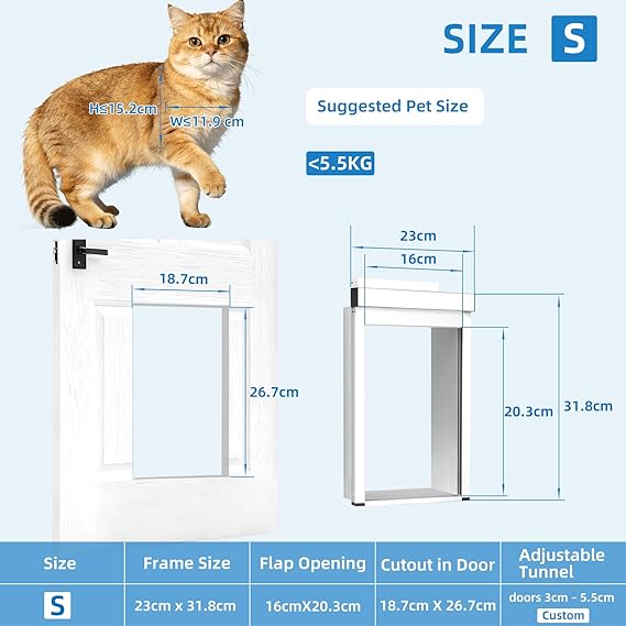 Tidy Tech Door Bell Activated Pet Door Small Size TTS