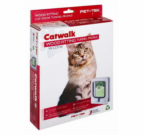 Pet-Tek Door Fitting Cat Flap White W-CDTW