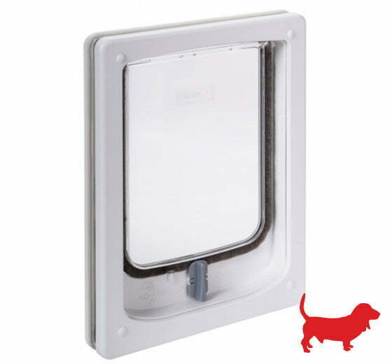 Pet-Tek Large Cat/ Small Dog Slim Door Fitting Pet flap White W-SDDW