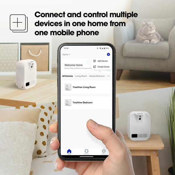 Closer Pets Treatview Pet Camera with Treat Dispenser (ios/Android compatible)