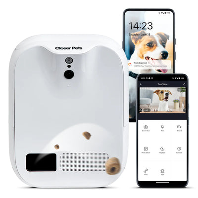 Closer Pets Treatview Pet Camera with Treat Dispenser (ios/Android compatible)